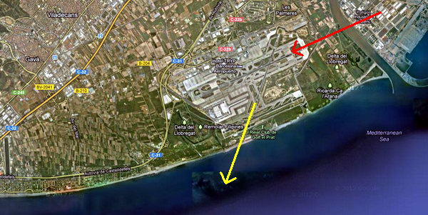 Configuraci� hist�rica de pistes creuades en configuraci� OEST de l'aeroport de Barcelona-El Prat